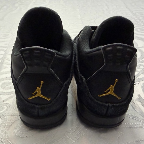 Nike Air Jordan 4 Retro Preschool Royalty Black Gold Sneakers Kid Size 13C - Picture 6 of 13